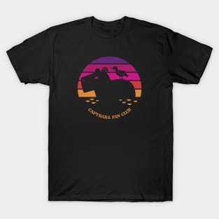 Retro Sunset Capybara Fan Club T-Shirt